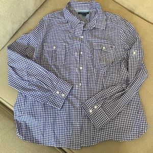 Tommy Hilfiger Blue Plaid Button Up Shirt